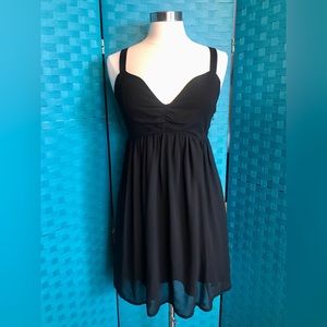 Sourpuss Mia Chiffon Babydoll Dress Black